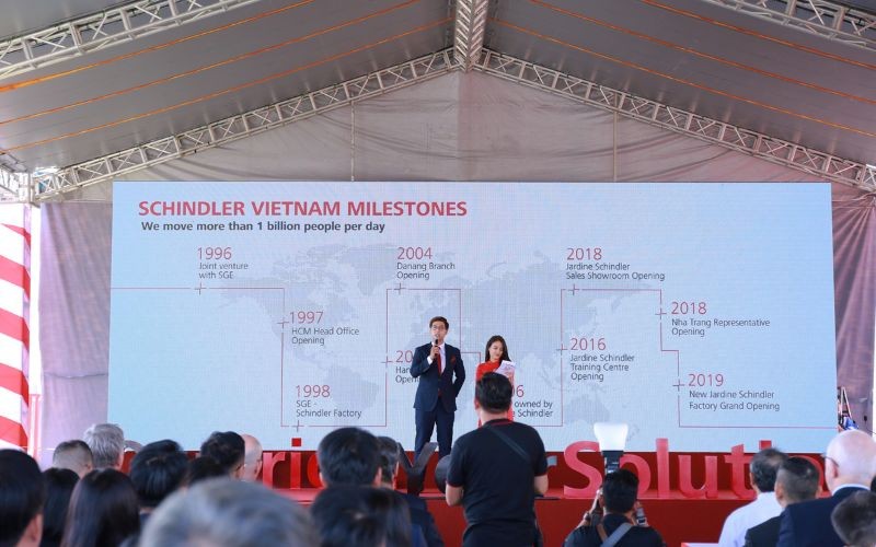 Tập đoàn sản xuất thang máy danh tiếng Schindler khánh thành nhà máy tại KCN Hiệp Phước