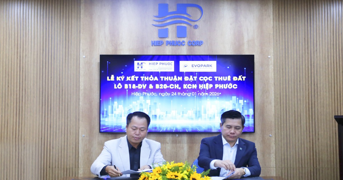 Lễ Ký Kết Thỏa Thuận Đặt Cọc Giữa Công Ty Cp Kcn Hiệp Phước Và Công Ty Cp Evopark | Khu Công Nghiệp Hiệp Phước