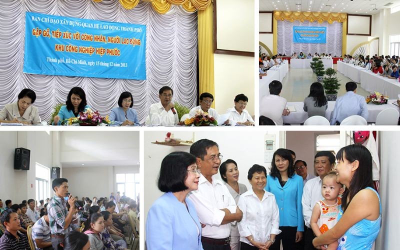 Buổi tiếp xúc giữa lãnh đạo thành ủy và người lao động