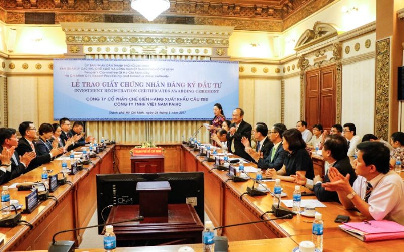 Chứng nhận đầu tư cho dự án của Công ty Cổ phần Chế biến hàng xuất khẩu Cầu Tre tại KCN Hiệp Phước