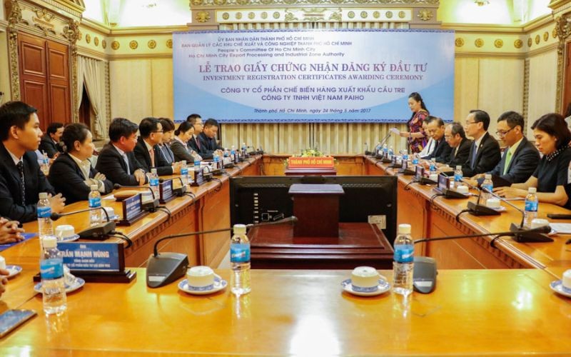 Chứng nhận đầu tư cho dự án của Công ty Cổ phần Chế biến hàng xuất khẩu Cầu Tre tại KCN Hiệp Phước