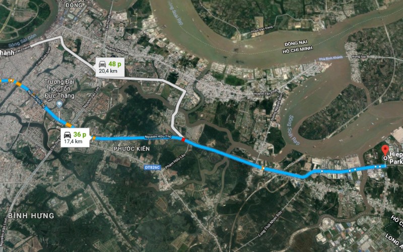 Hướng dẫn đường từ Trung tâm TP. HCM đến KCN Hiệp Phước