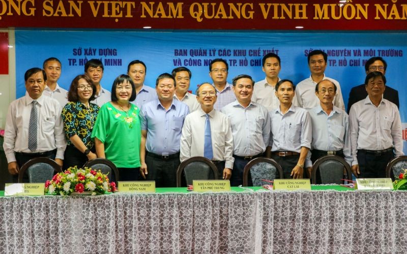 Lễ ký kết Quy chế phối hợp giữa Ban Quản lý với Sở Xây Dựng, Sở Tài Nguyên và Môi Trường và công ty Cổ phần Khu công nghiệp Hiệp Phước