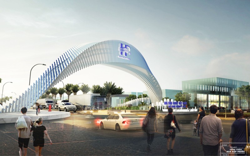 Phối cảnh 3D Cổng chào mới Khu công nghiệp Hiệp Phước