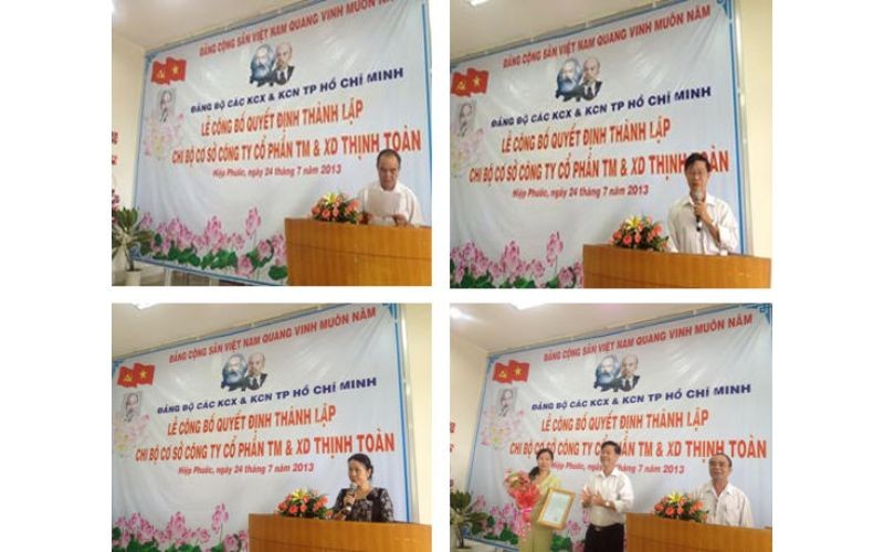 THÀNH LẬP CHI BỘ CÔNG TY CP TM & XD THỊNH TOÀN